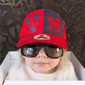 Disney Red Mickey Mouse Cap with Sunglasses built in